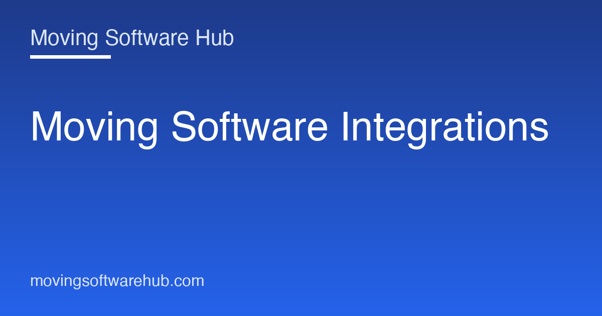 Moving company software integrations directory